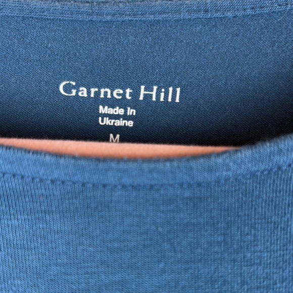 Garnet Hill Women's Teal Blue Balloon Sleeve Tee Size Medium - Picture 2 of 12